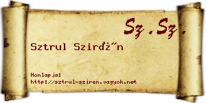 Sztrul Szirén névjegykártya